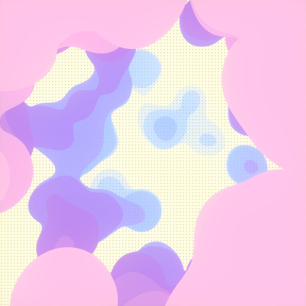 平面多色有机抽象形状。现代波浪几何背景。三维渲染数字插图图片下载