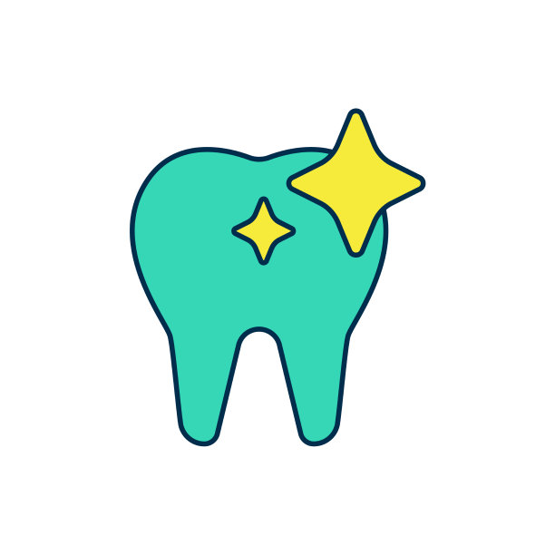 填充轮廓牙齿美白概念图标图片下载