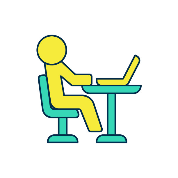 填充轮廓自由职业者图标孤立在白色图片下载