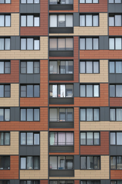 俄罗斯莫斯科市的新建筑立面，现代建筑风格，城市地标，外观对称图片下载