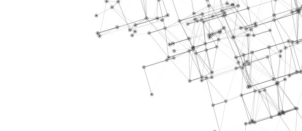 用点和线相连的抽象插图。数字网络背景。3 d渲染。图片下载
