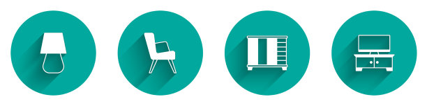 布置台灯、扶手椅、衣柜和电视桌图片下载