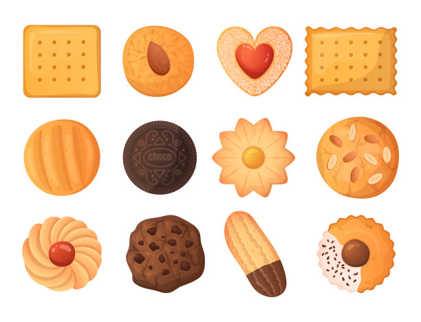 卡通饼干可口的食物美味的饼干和图片下载