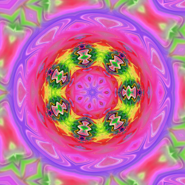 纹理色彩丰富的图案与美丽的设计变体，如万花筒，无缝图案，极，几何，和螺旋图片下载