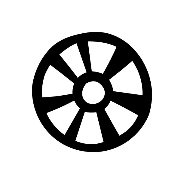 手绘黑色涂鸦轮与部分。图片下载