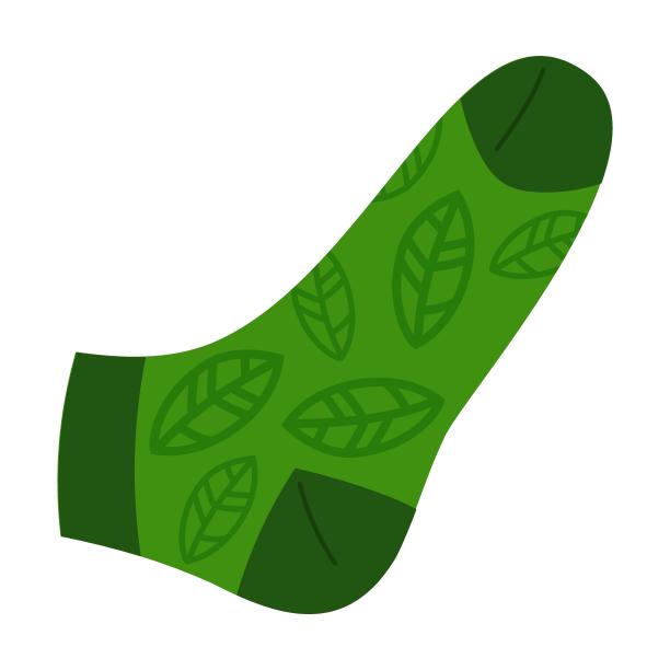 花卉装饰羊毛袜子。矢量插图的时尚袜子收集。卡通冬季保暖鞋孤立在白色图片下载