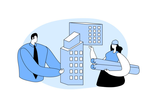 建筑与工程建设。建筑师、建造工程师向工头展示房屋模型图片下载