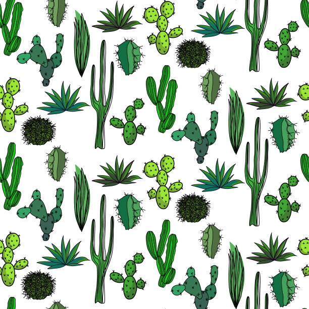 仙人掌无缝模式图片下载