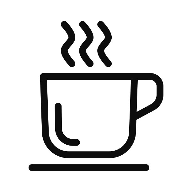 咖啡矢量黑线图标孤立图片下载