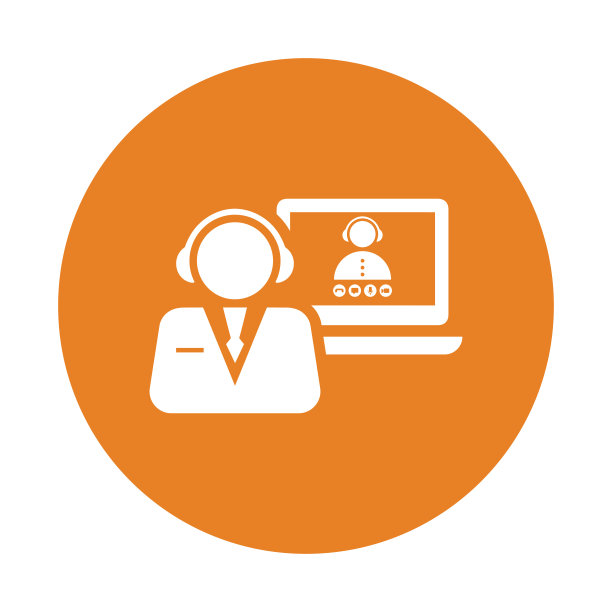 电话，面试，视频图标。橙色矢量设计。图片下载