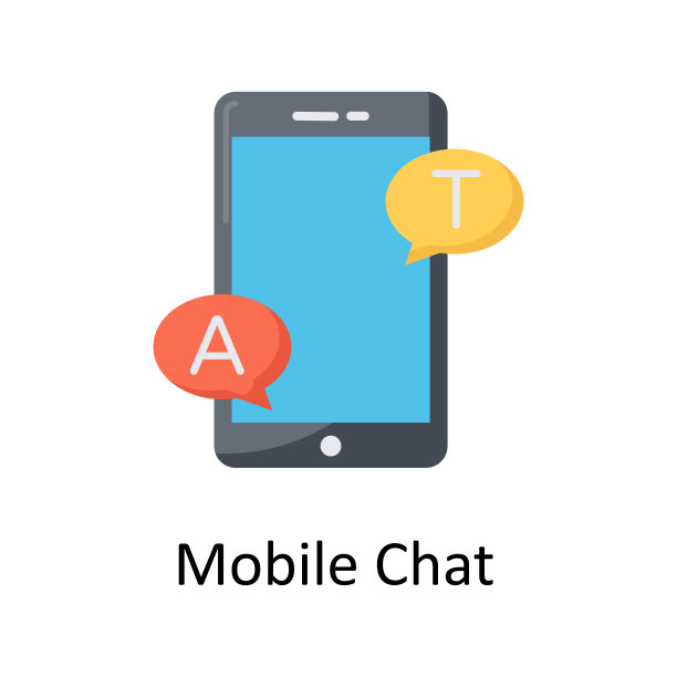 移动聊天矢量平面图标的网页孤立的白底EPS 10文件图片下载