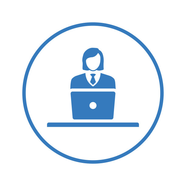 员工，工作，工作图标。蓝色的设计。图片下载