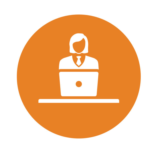 员工，工作，工作图标。橙色向量EPS。图片下载