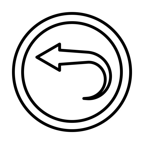 撤销图标。单线撤消轮廓图标孤立在白色背景。直线矢量撤消符号，网页和移动的符号。图片下载