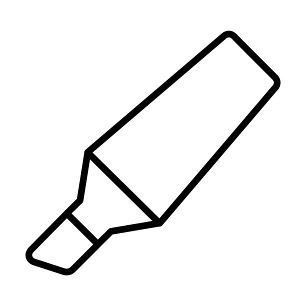 突出显示图标。瘦线性突出轮廓图标孤立的白色背景。直线矢量高亮标志，网页和移动的符号。图片下载