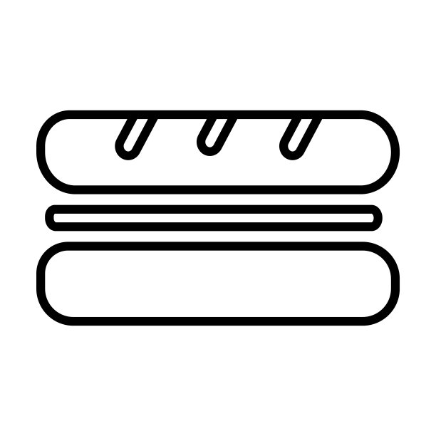 三明治图标。薄线性三明治轮廓图标孤立在白色背景。直线矢量三明治符号，网页和移动的符号。图片下载