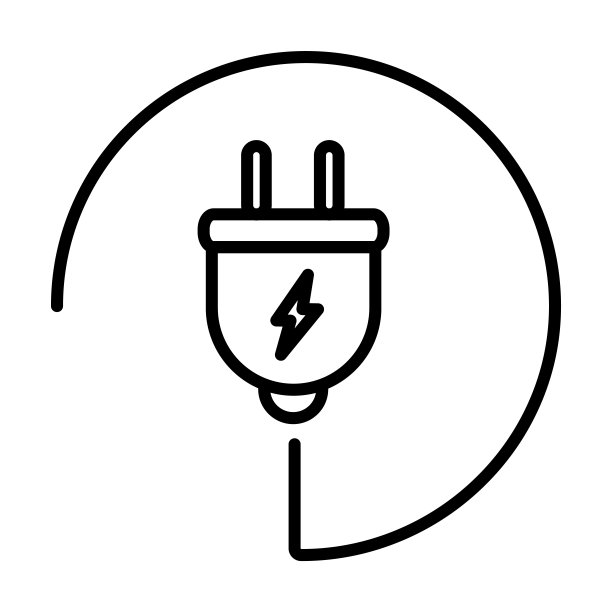 插头图标。细线性插头轮廓图标孤立在白色背景。直线矢量插头符号，用于网页和手机的符号。图片下载