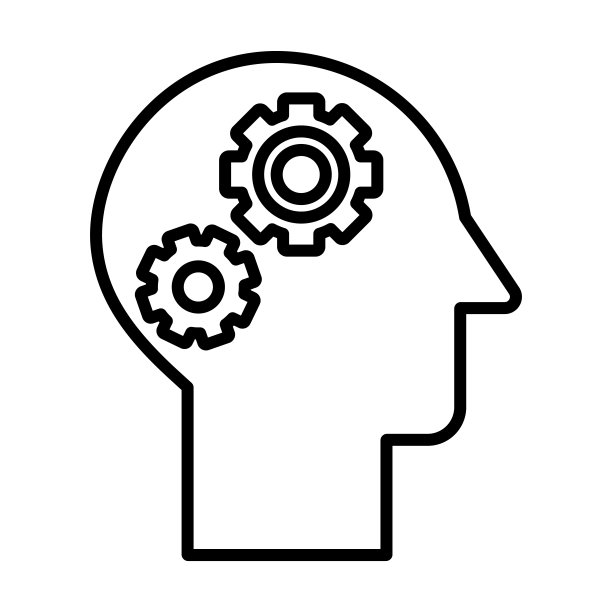 心理学图标。瘦线性心理轮廓图标孤立在白色背景。线向量心理符号，用于网页和移动的符号。图片下载