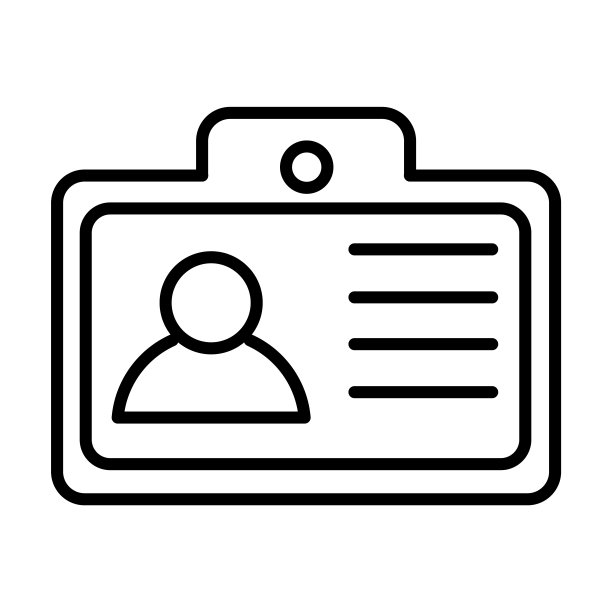 身份的标志。瘦线性身份轮廓图标孤立的白色背景。直线矢量身份符号，网页和移动的符号。图片下载