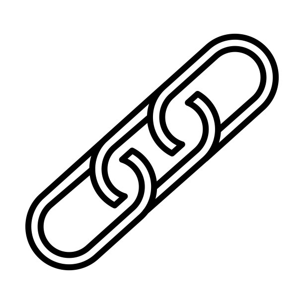 链图标。细线性链轮廓图标孤立的白色背景。直线向量链符号，网页和移动的符号。图片下载