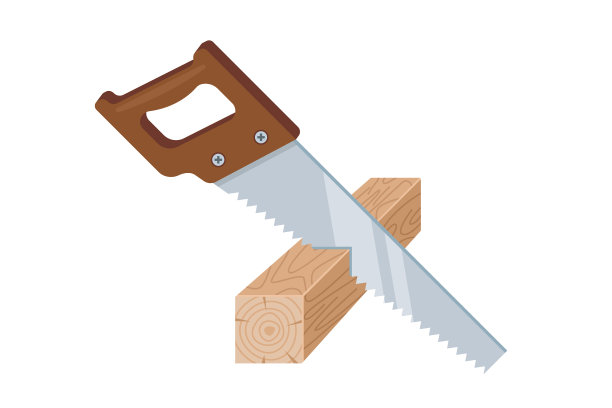手锯锯木块细木工图片下载