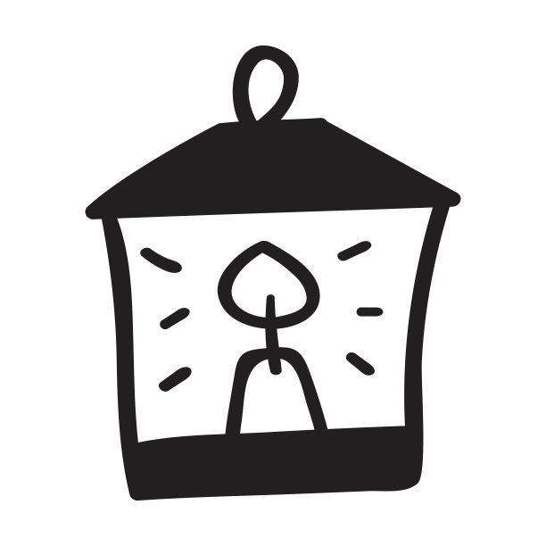 灯笼与蜡烛轮廓图标。图片下载