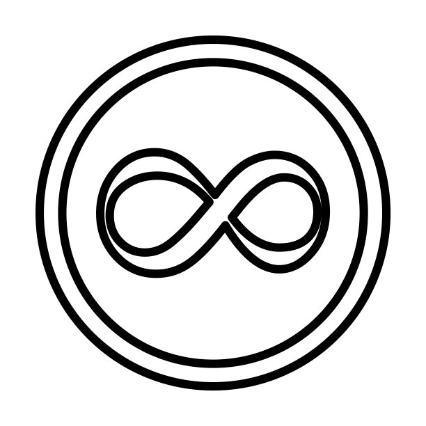 ∞图标。细线性无限轮廓图标孤立在白色背景。直线矢量无穷符号，网页和移动的符号。图片下载