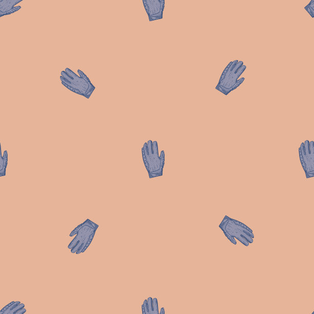 足球手套无缝图案雕刻。复古运动背景手绘风格。图片下载