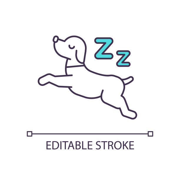 睡觉的狗RGB颜色图标图片下载