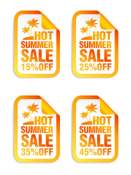 炎炎夏日，橙色贴纸套装热销。折扣15%，25%，35%，45%图片下载