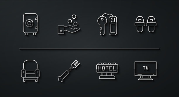 设行安全扶手椅酒店拖鞋招牌图片下载