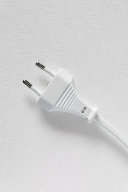 欧洲电源插头(C型，2引脚)，白色背景的交流电源线图片下载