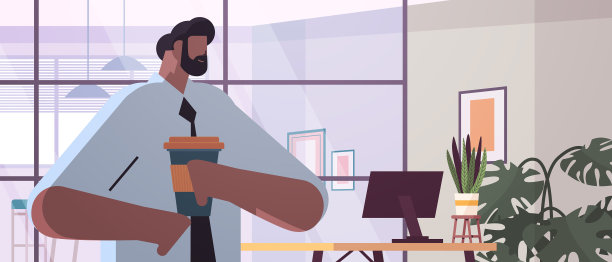 非洲裔美国商人喝咖啡图片下载