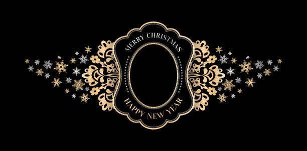 框圣诞雪花金图片下载