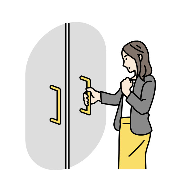 一个女人开门的插图图片下载