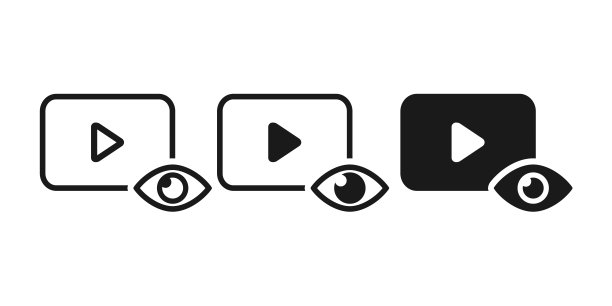 查看器图标。视频眼睛图标。矢量图图片下载