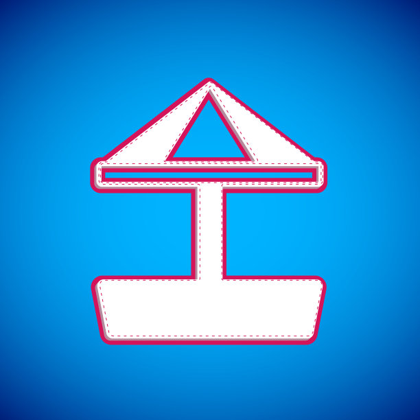 白色沙盒的孩子与沙子和雨伞图标图片下载