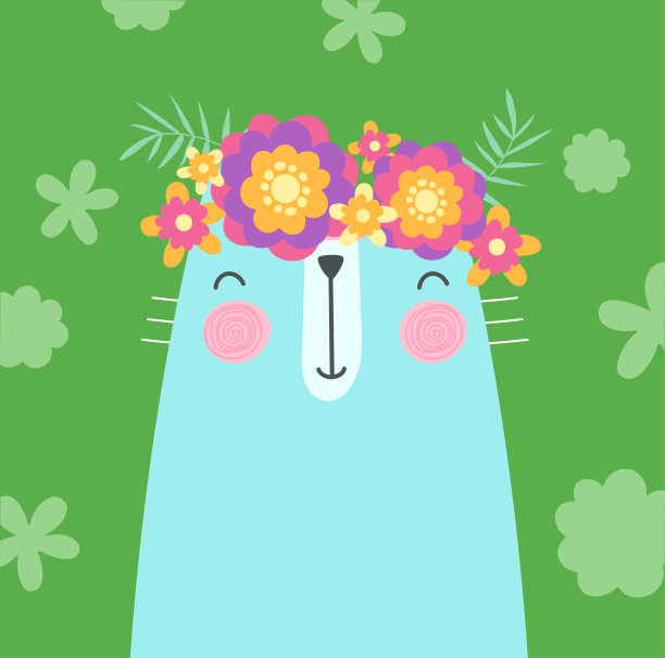 五颜六色的可爱的猫图片下载