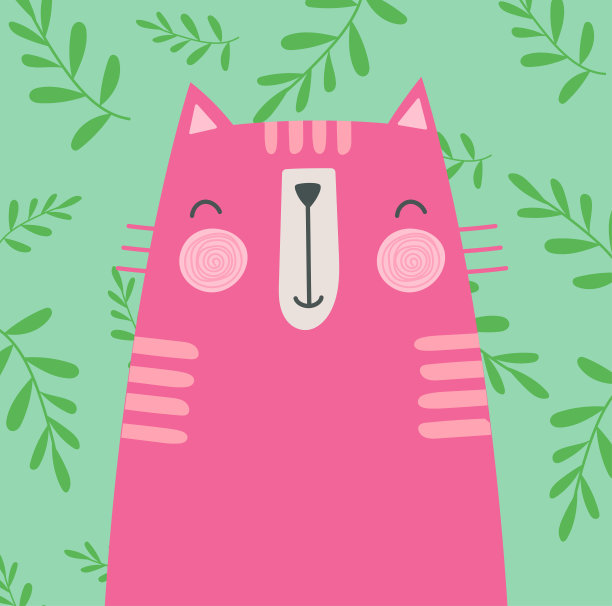 五颜六色的可爱的猫图片下载