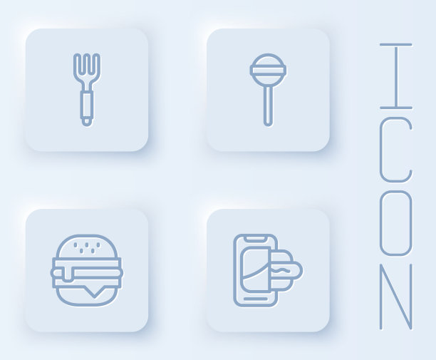 设置线叉棒棒糖汉堡和订餐图片下载