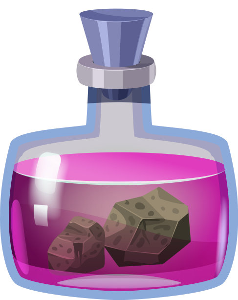 瓶子魔法药水与石头游戏图标资产图片下载