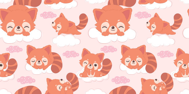 小熊猫无缝图案图片下载
