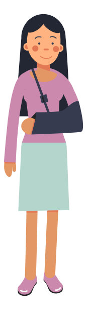 手臂骨折的年轻女子。受损的手的人图片下载