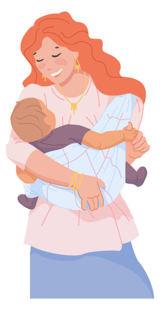 裹着婴儿的妈妈。快乐育儿生活方式图片下载