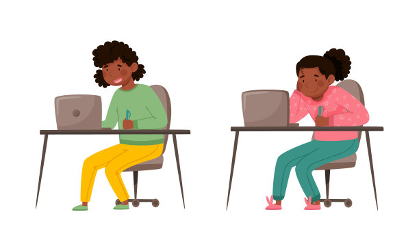 孩子们在线学习和交流图片下载