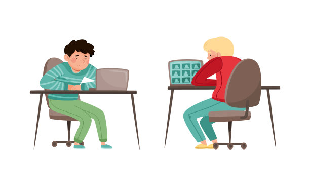 在线学习和交流的青少年学生图片下载