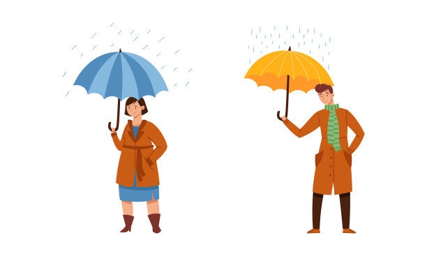 人们在雨天撑着伞行走图片下载