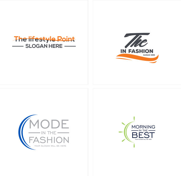 现代时尚刻字店的商业标志图片下载