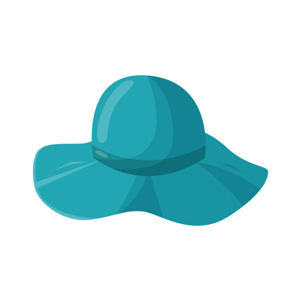 美丽女人的夏季帽子。时髦的夏季女性头饰。热带国家海上度假的时尚配饰。平面向量插图。图片下载