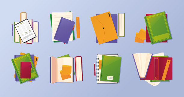 文件夹顶部查看书籍和纸张封面业务图片下载